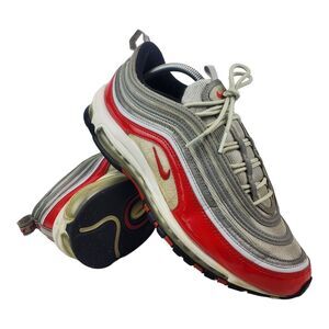 NIKE Shoes AIR MAX 97 Mens Size 11.5 Silver University Red Running 921826-009